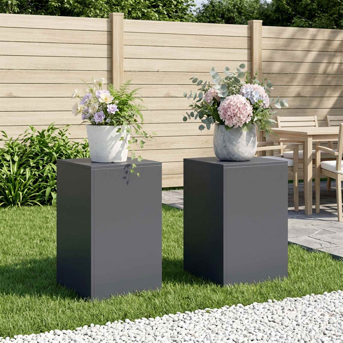Plantenstandaard 2 pcs Antraciet 40 x 40 x 60 cm is nu te koop bij PeponiXL, paradijselijk wonen!