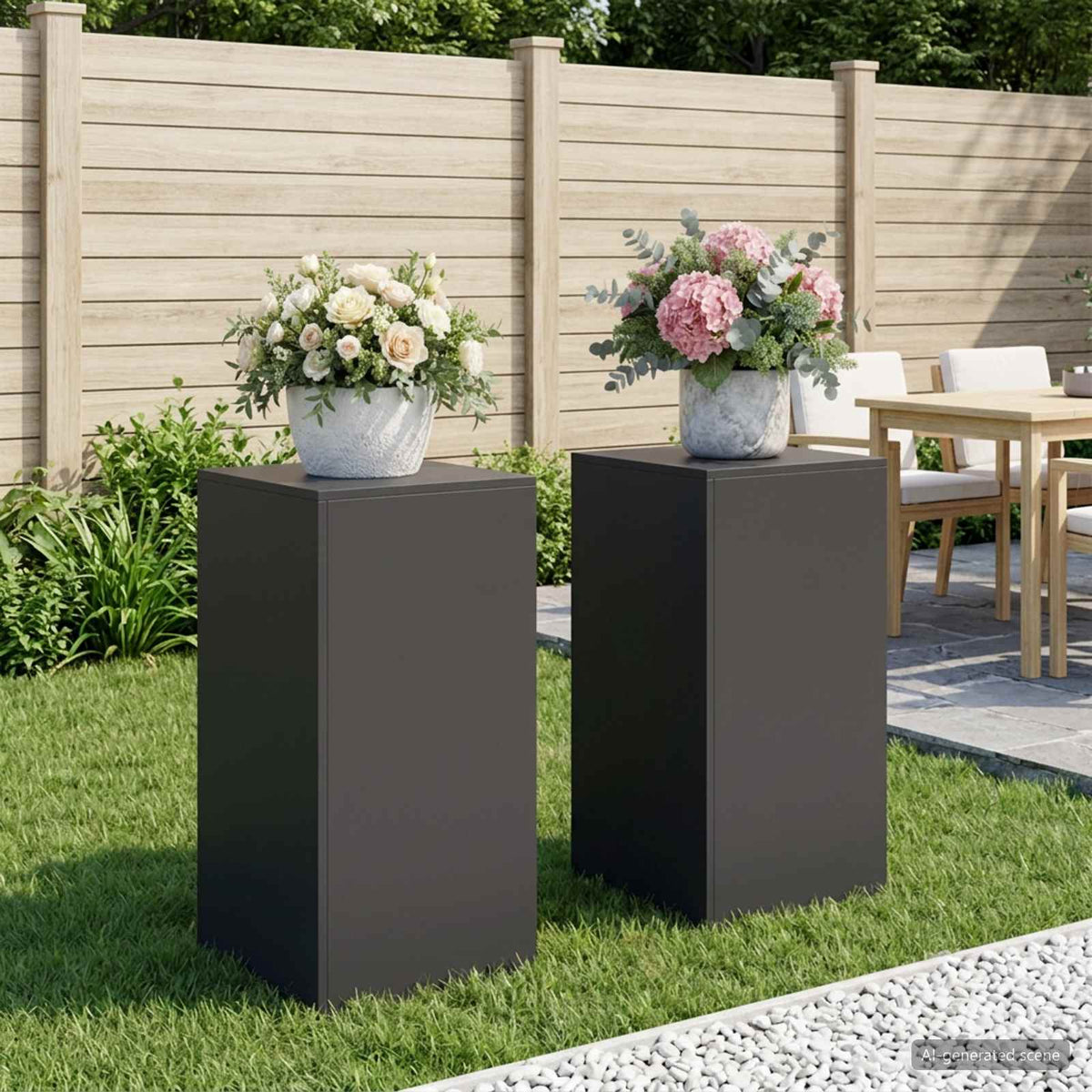 Plantenstandaard 2 pcs Zwart 40 x 40 x 80 cm Staal is nu te koop bij PeponiXL, paradijselijk wonen!