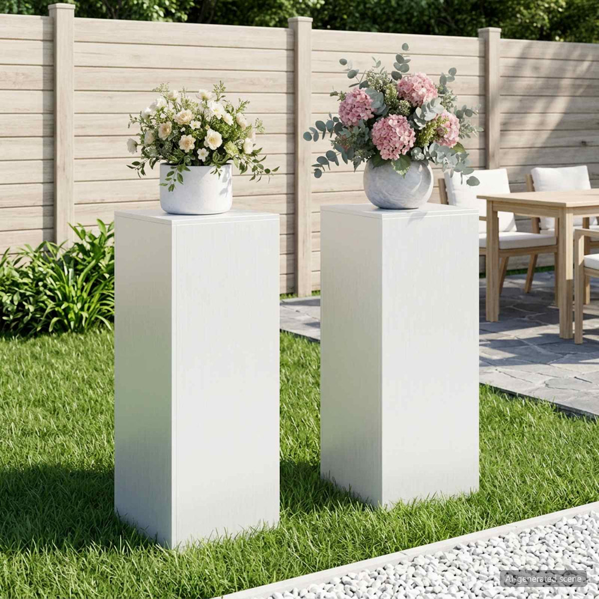 Plantenstandaard 2 pcs Wit 40 x 40 x 100 cm Staal is nu te koop bij PeponiXL, paradijselijk wonen!