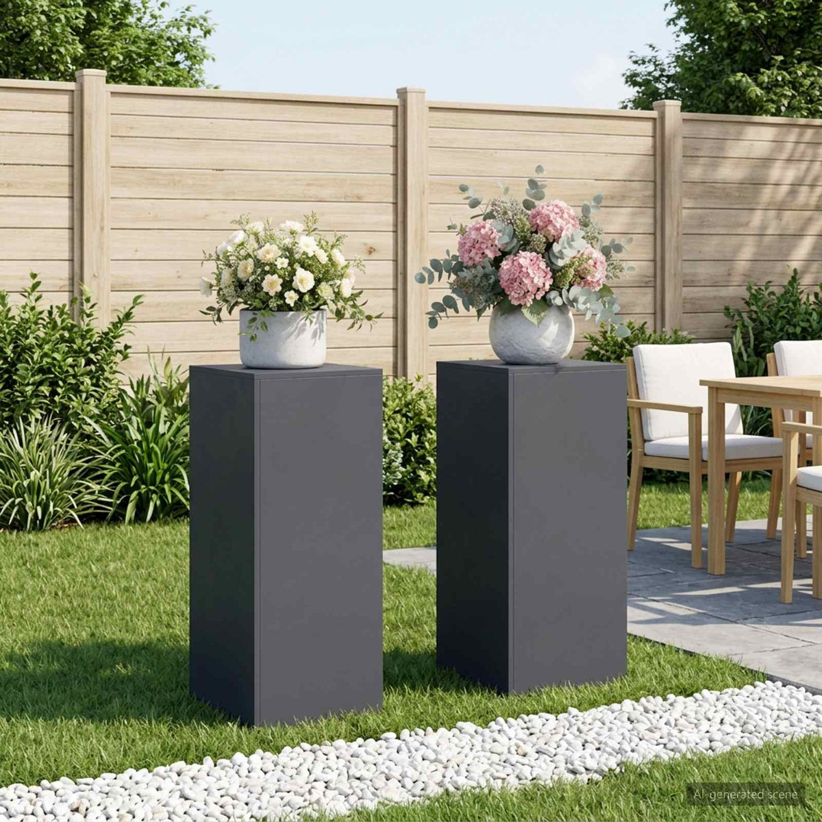 Plantenstandaard 2 pcs Antraciet 40 x 40 x 100 cm is nu te koop bij PeponiXL, paradijselijk wonen!