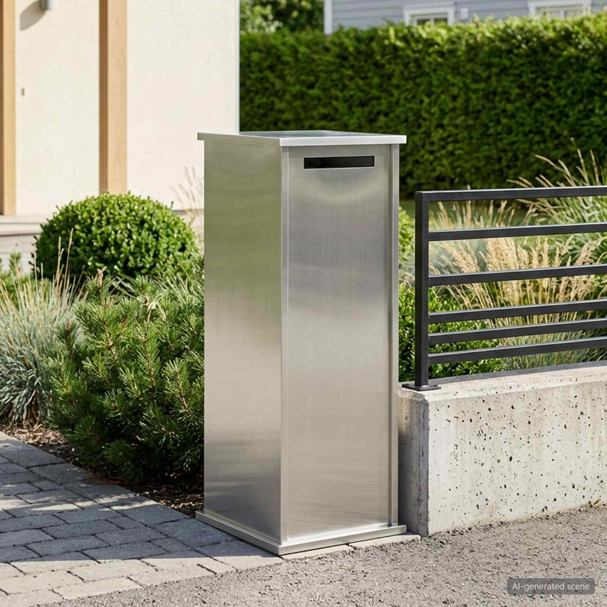 vidaXL Brievenbus zilver 40 x 40 x 100 cm Roestvrij staal