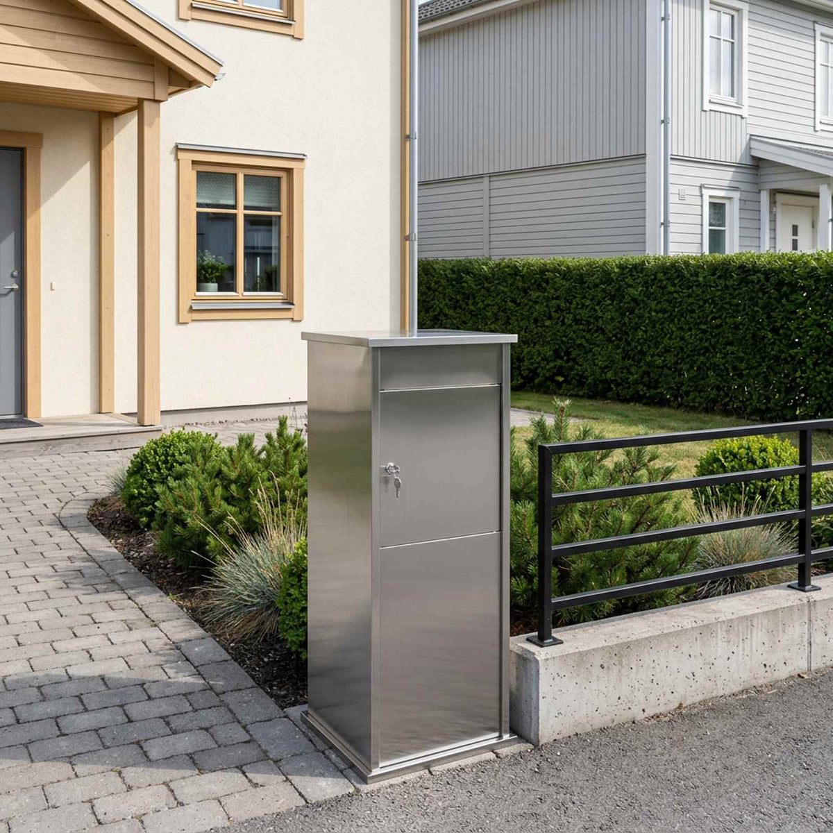 vidaXL Brievenbus zilver 40 x 40 x 100 cm Gegalvaniseerd staal