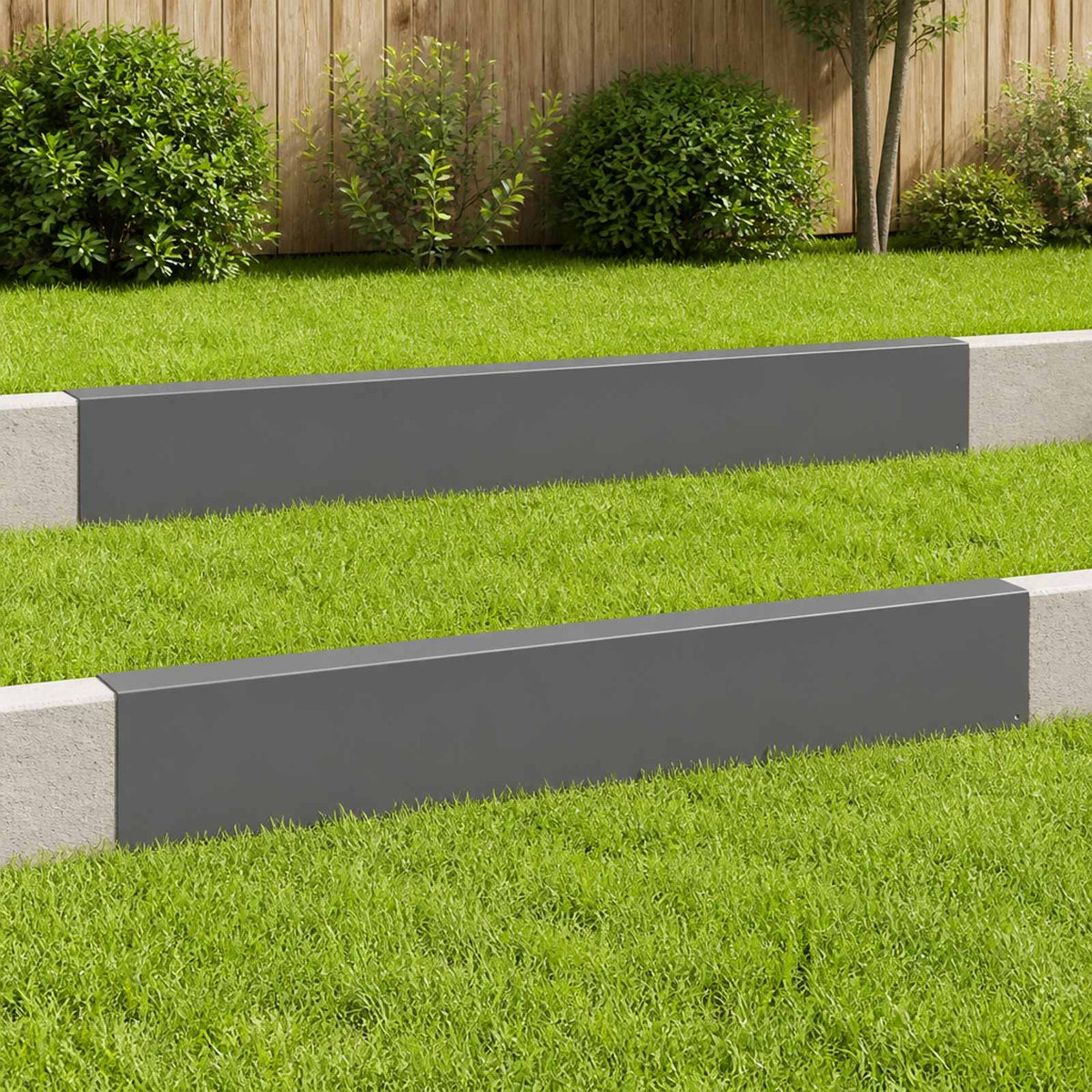 Afdekprofiel voor tuinafboording 2 st 100 x 5 x 15 cm Staal is nu te koop bij PeponiXL, paradijselijk wonen!