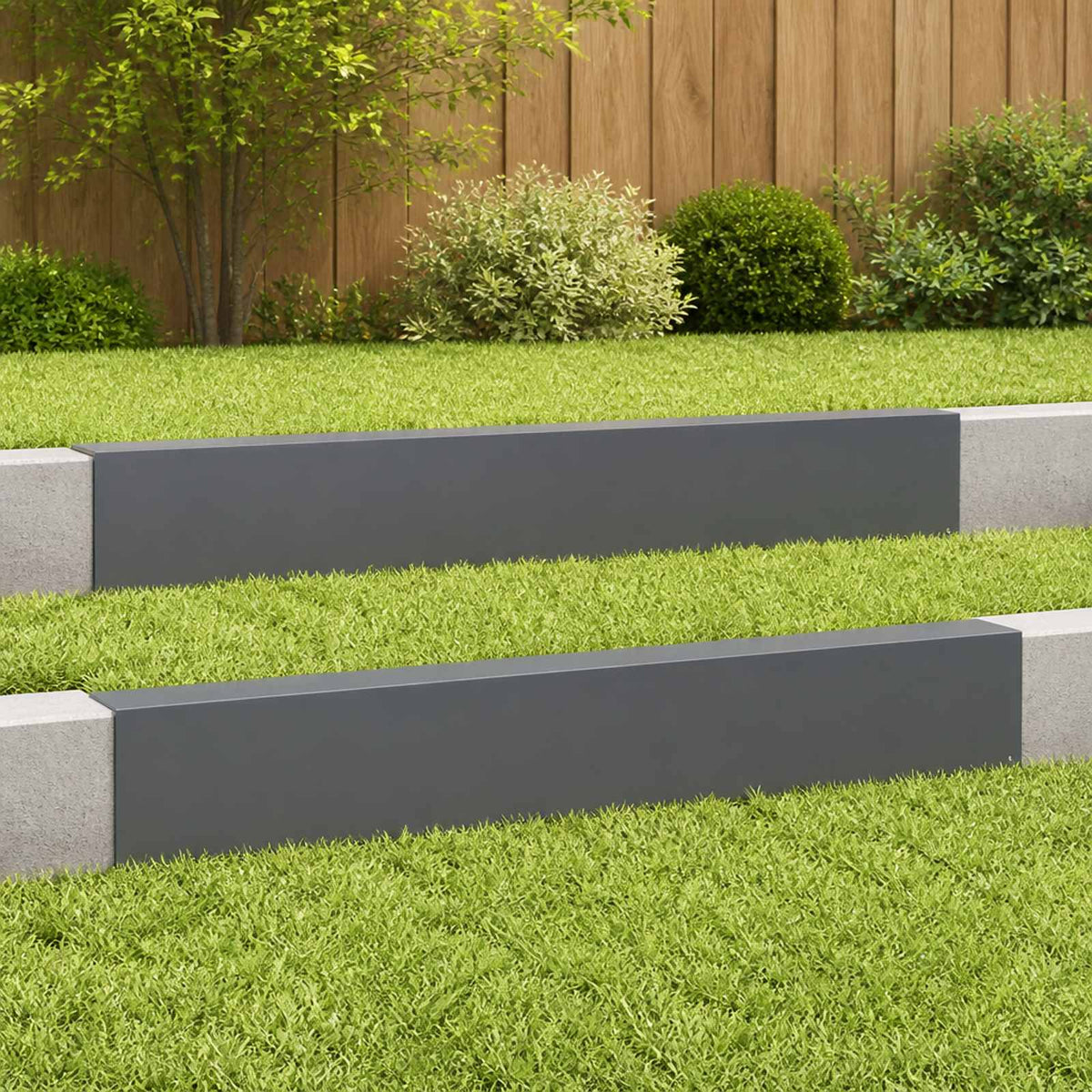 Afdekprofiel voor tuinafboording 2 st 100 x 6 x 15 cm Staal is nu te koop bij PeponiXL, paradijselijk wonen!