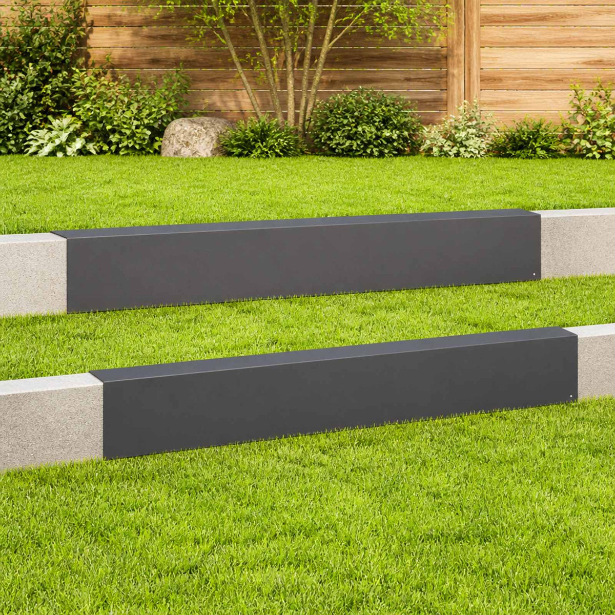 Afdekprofiel voor tuinafboording 2 st 100 x 20 x 15 cm Staal is nu te koop bij PeponiXL, paradijselijk wonen!