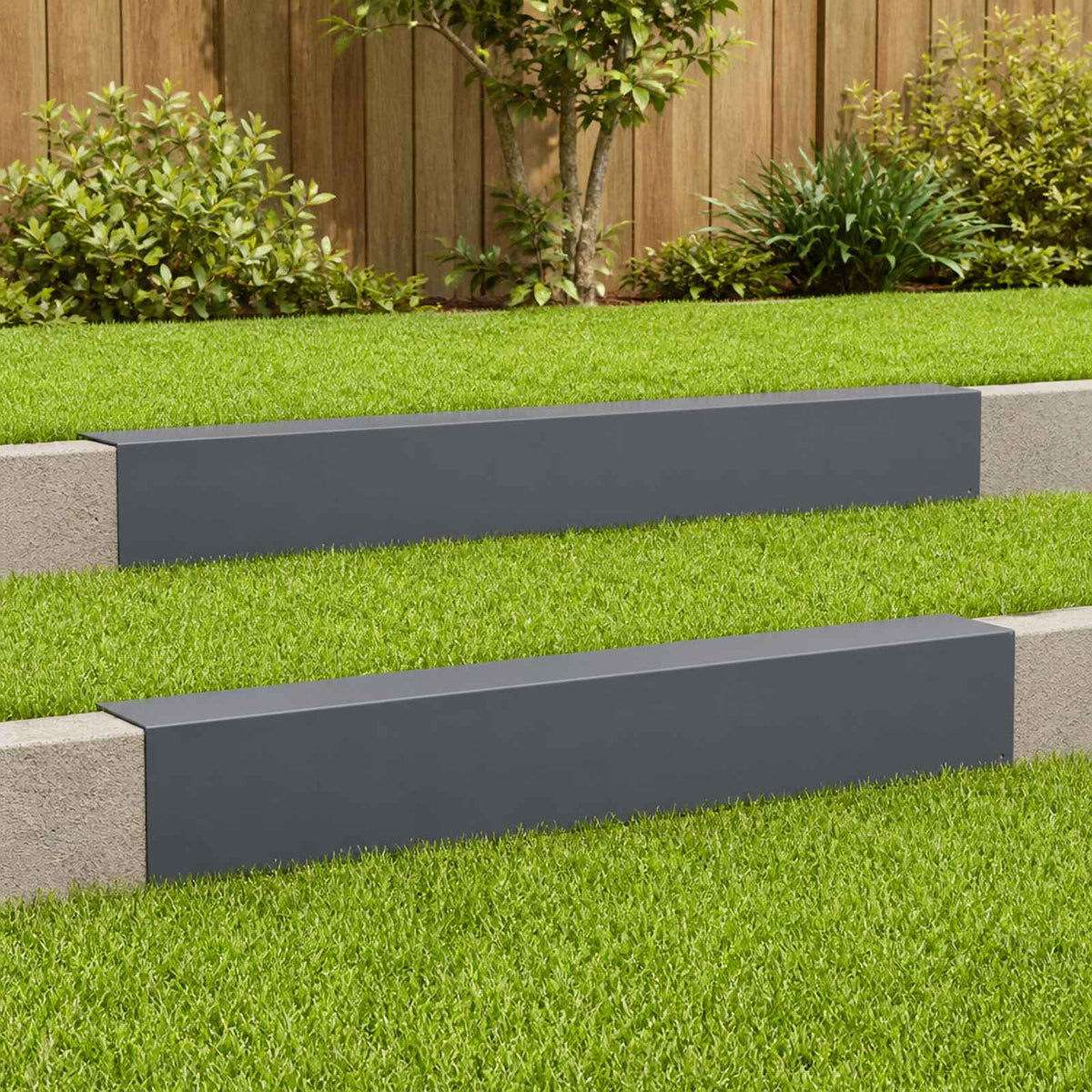 Afdekprofiel voor tuinafboording 2 st 100 x 20 x 15 cm Staal is nu te koop bij PeponiXL, paradijselijk wonen!