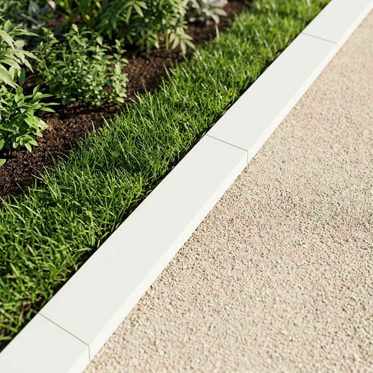 Afdekprofiel voor tuinafboording 2 st 100 x 15 x 5 cm Staal Wit is nu te koop bij PeponiXL, paradijselijk wonen!