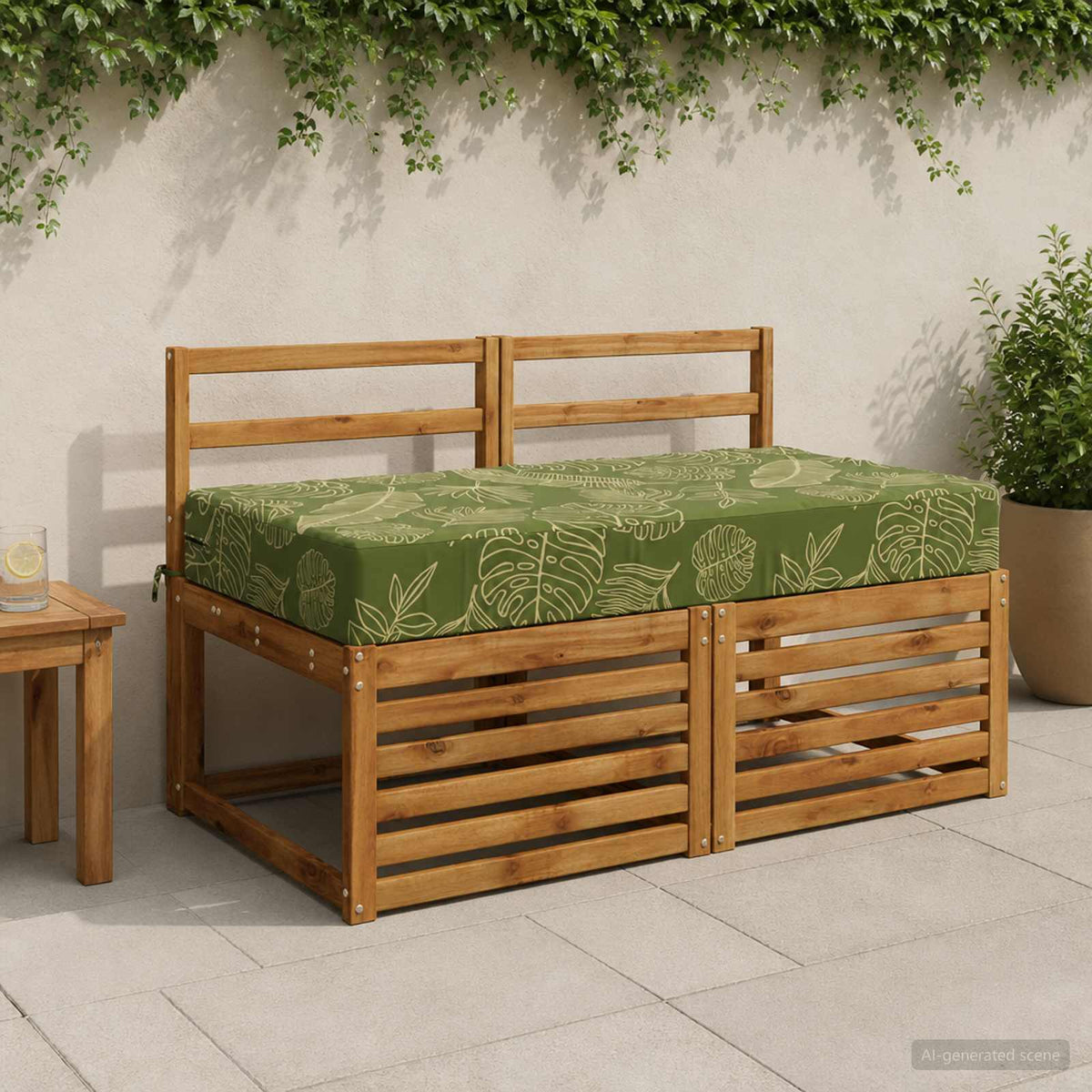 vidaXL Zitkussen SOEST 100% Polyester Bladontwerp 120 x 60 x 15 cm