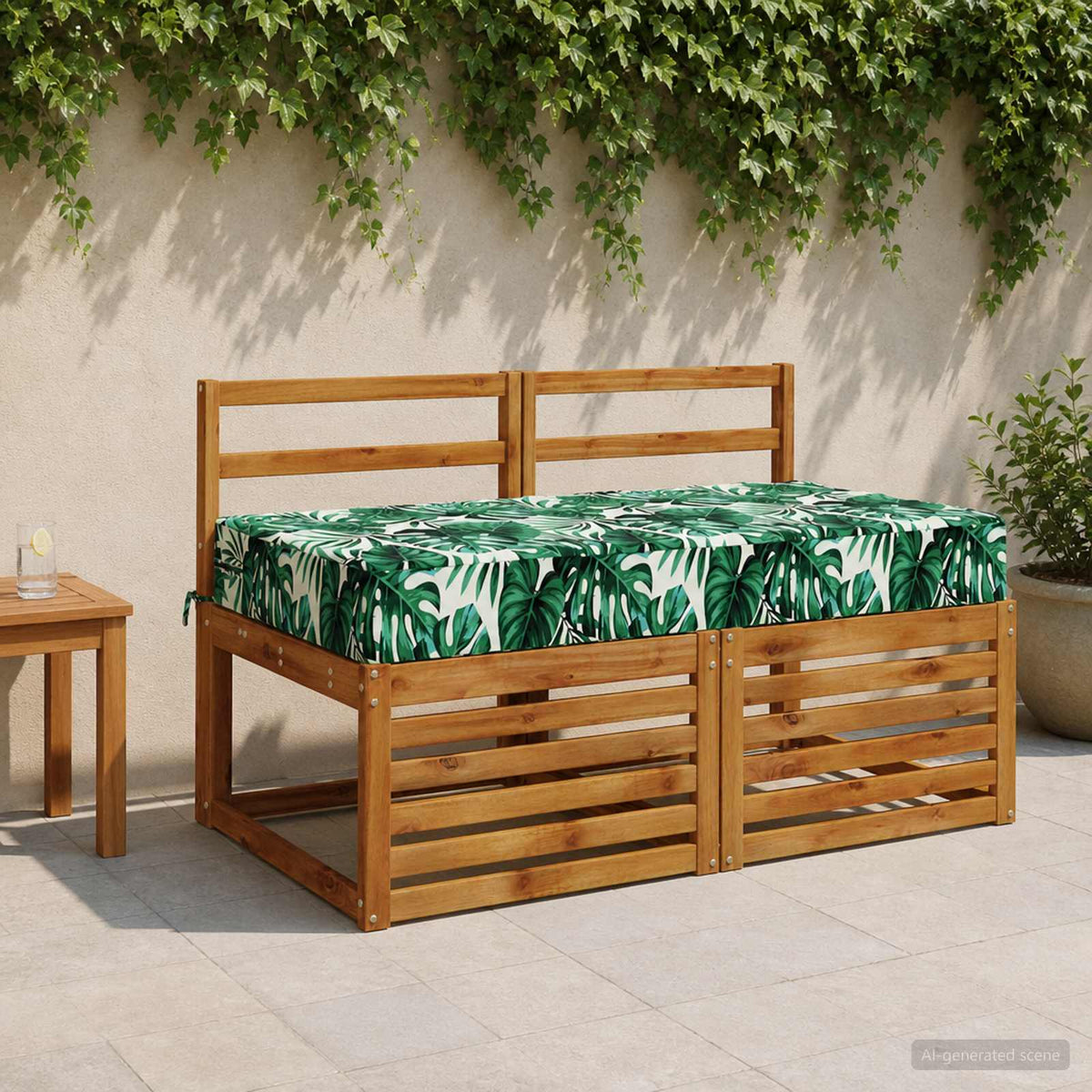 vidaXL Zitkussen SOEST 100% Polyester Bladpatroon 120 x 80 x 15 cm