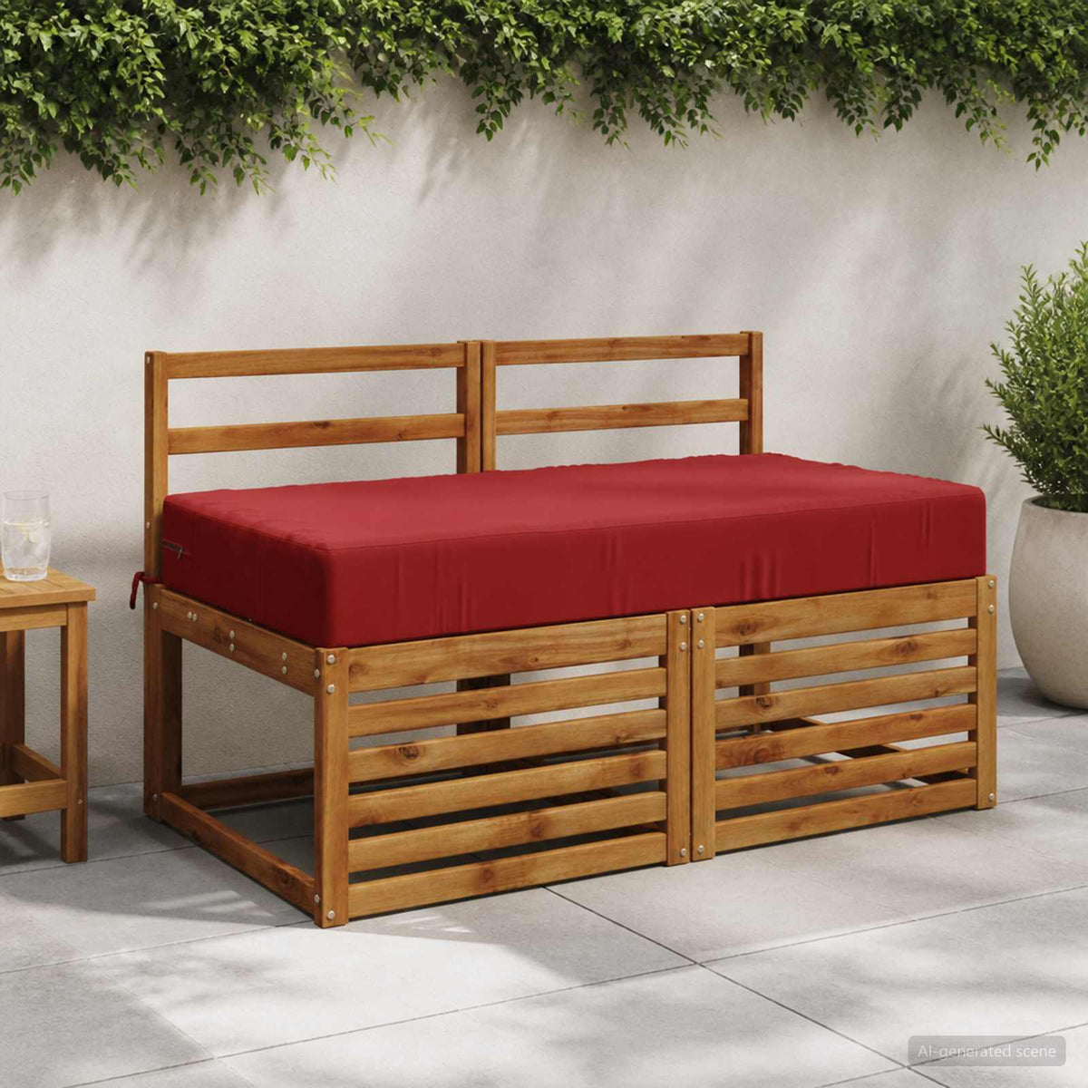 vidaXL Zitkussen SOEST 100% Polyester Wijnrood 120 x 60 x 15 cm