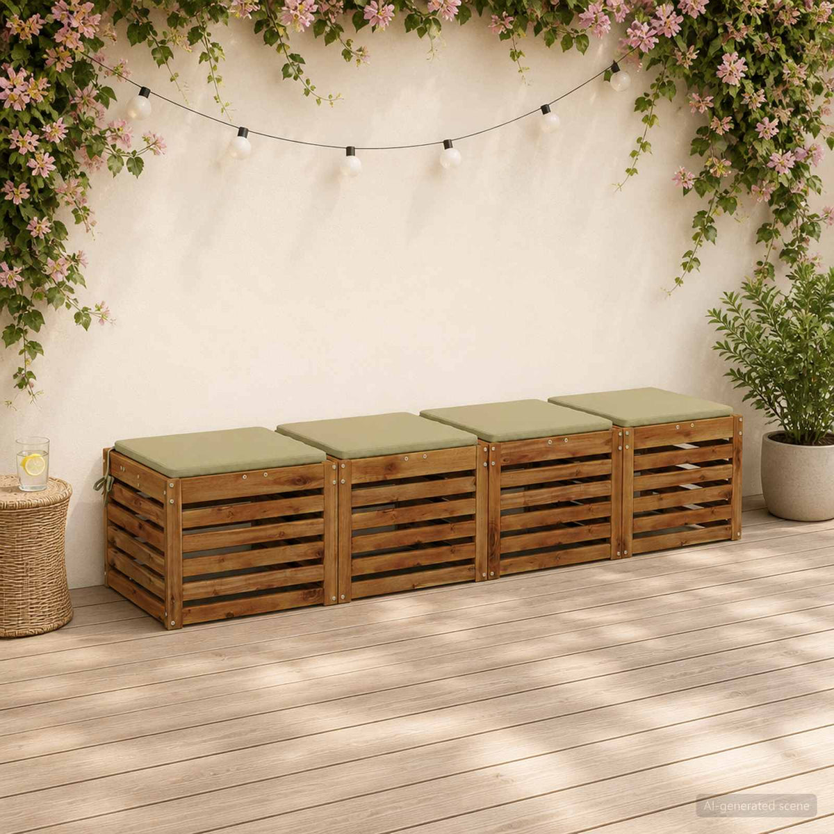 vidaXL 4-Piece Zitkussens SOEST 4 st 100% Polyester Lichtgroen