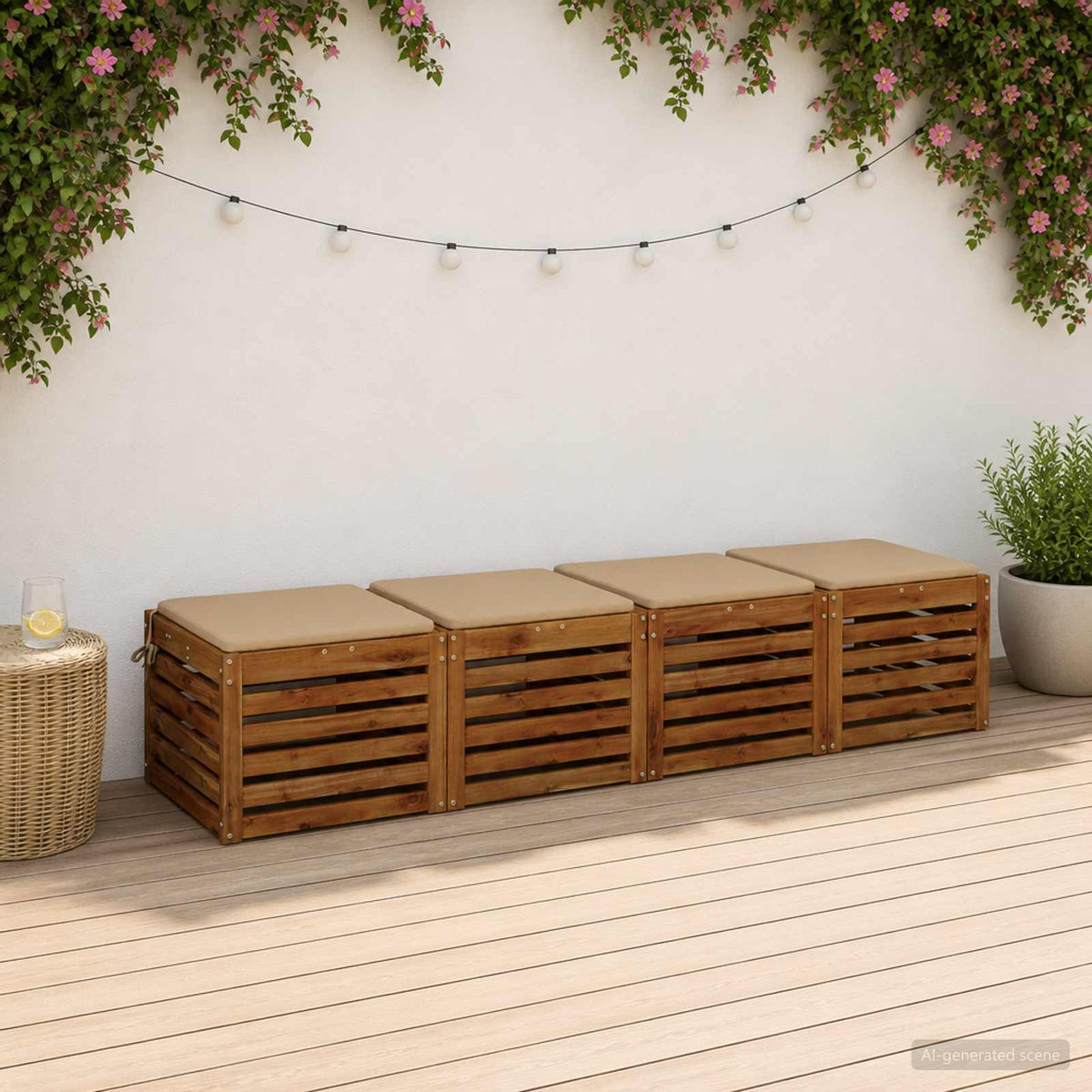 vidaXL 4-Piece Zitkussens SOEST 4 st 100% Polyester Zand