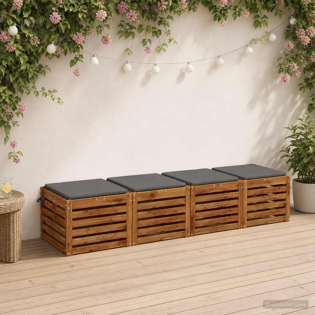 vidaXL 4-Piece Zitkussens SOEST 4 st 100% Polyester Grijs