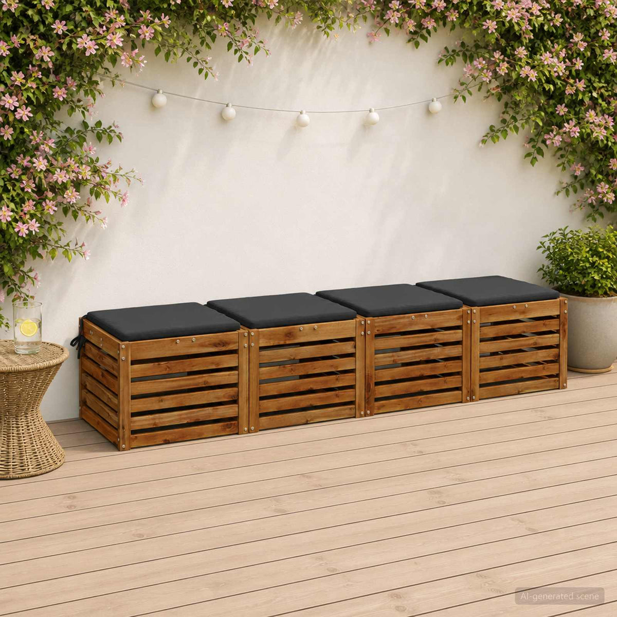 4-Piece Zitkussens SOEST 4 st 100% Polyester Antraciet is nu te koop bij PeponiXL, paradijselijk wonen!