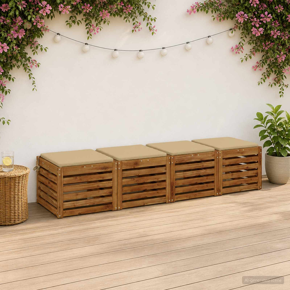 vidaXL 4-Piece Zitkussens SOEST 4 st 100% Polyester Beige