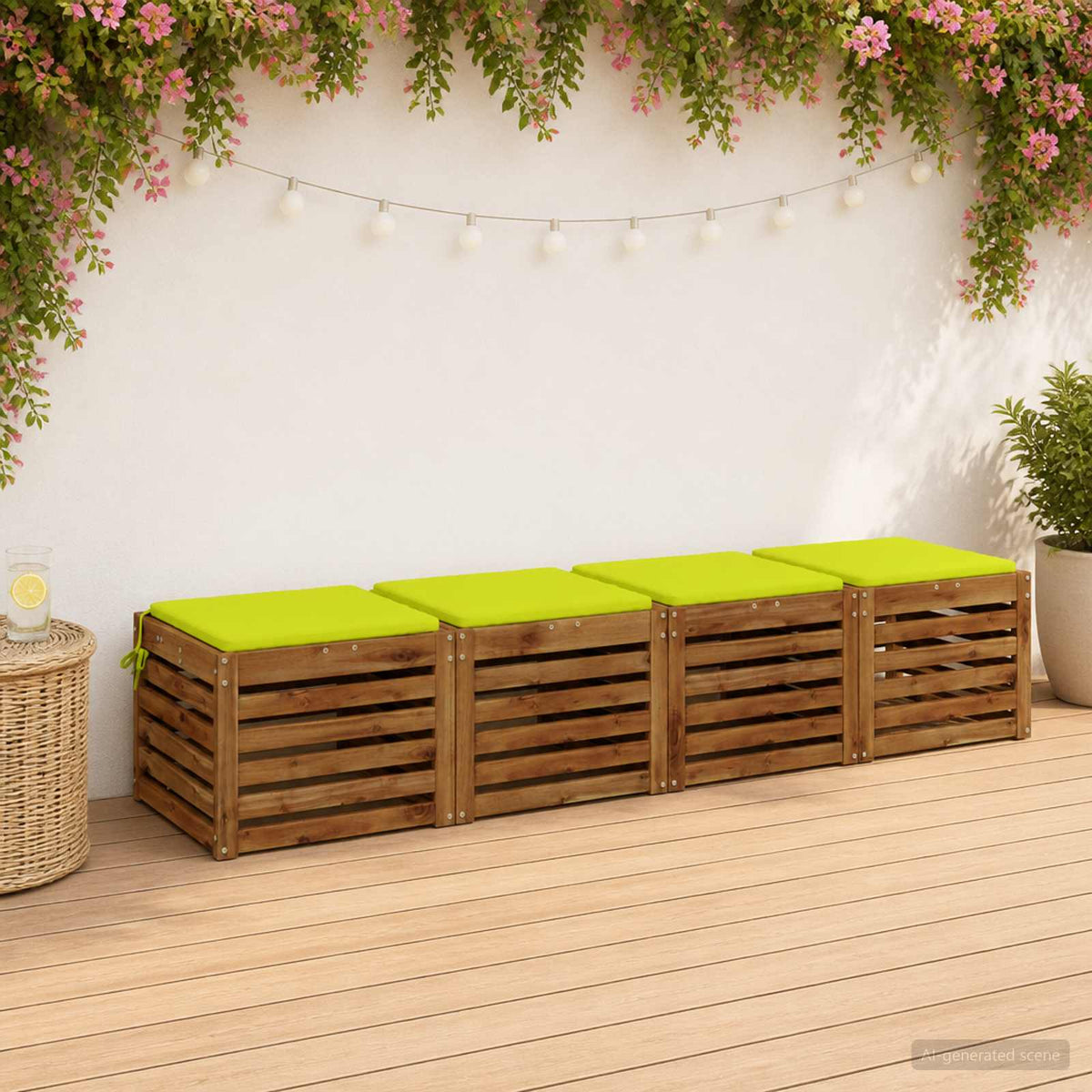 vidaXL 4-Piece Zitkussens SOEST 4 st 100% Polyester Helder groen