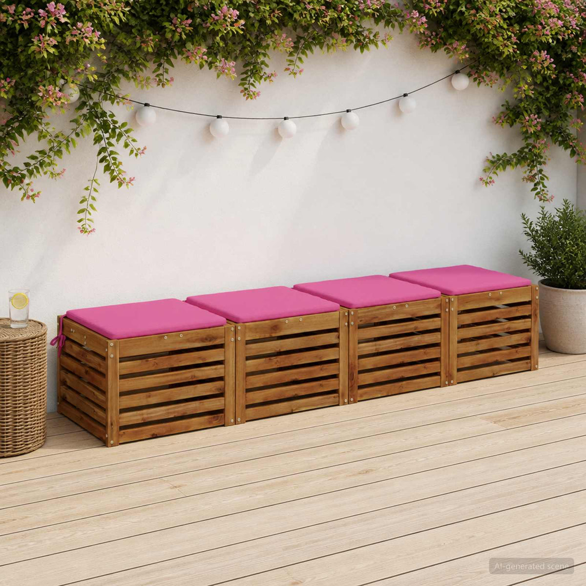 vidaXL 4-Piece Zitkussens SOEST 4 st 100% Polyester Roze