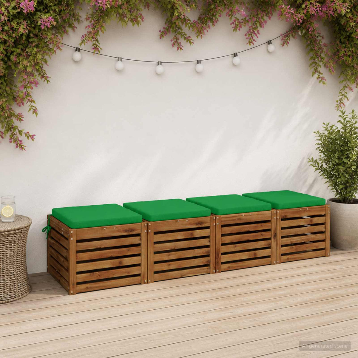 vidaXL 4-Piece Zitkussens SOEST 4 st 100% Polyester Groen