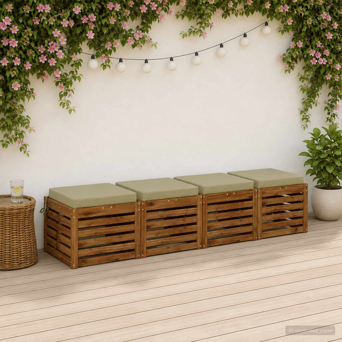 vidaXL 4-Piece Zitkussens SOEST 4 st 100% Polyester Lichtgroen