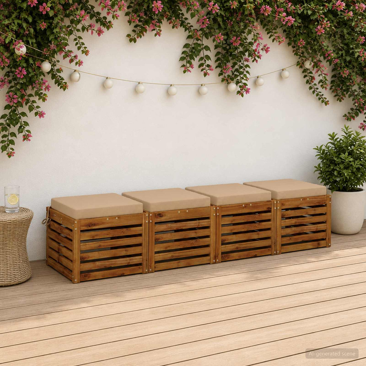 vidaXL 4-Piece Zitkussens SOEST 4 st 100% Polyester Zand