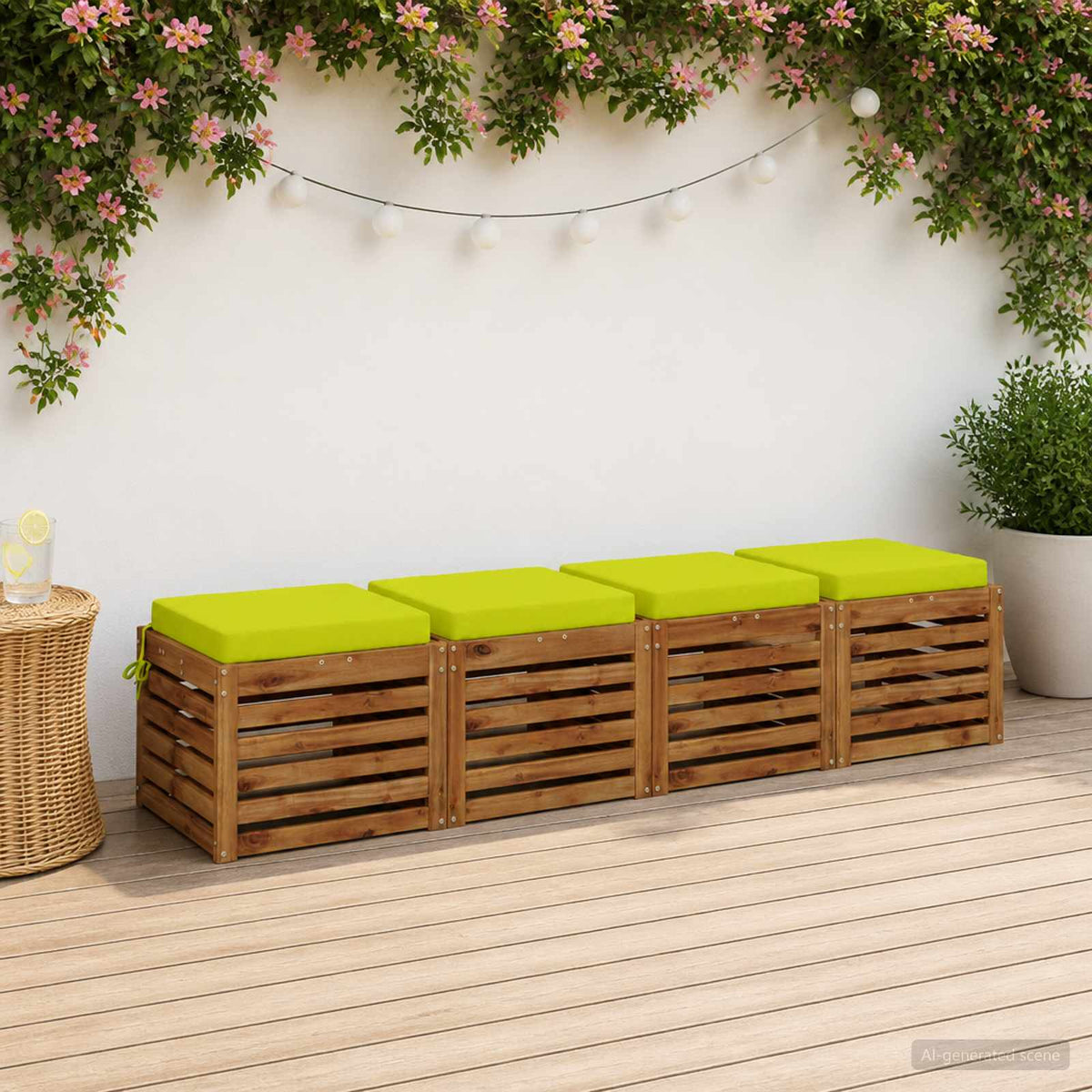 4-Piece Zitkussens SOEST 4 st 100% Polyester Helder groen is nu te koop bij PeponiXL, paradijselijk wonen!