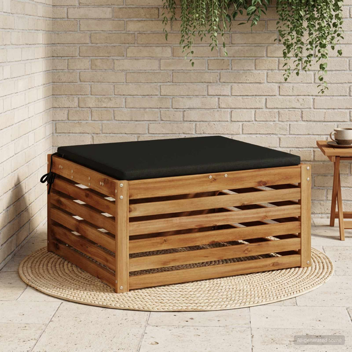 vidaXL 1-Piece Zitkussen SOEST 100% Polyester Zwart 80 x 80 x 3 cm