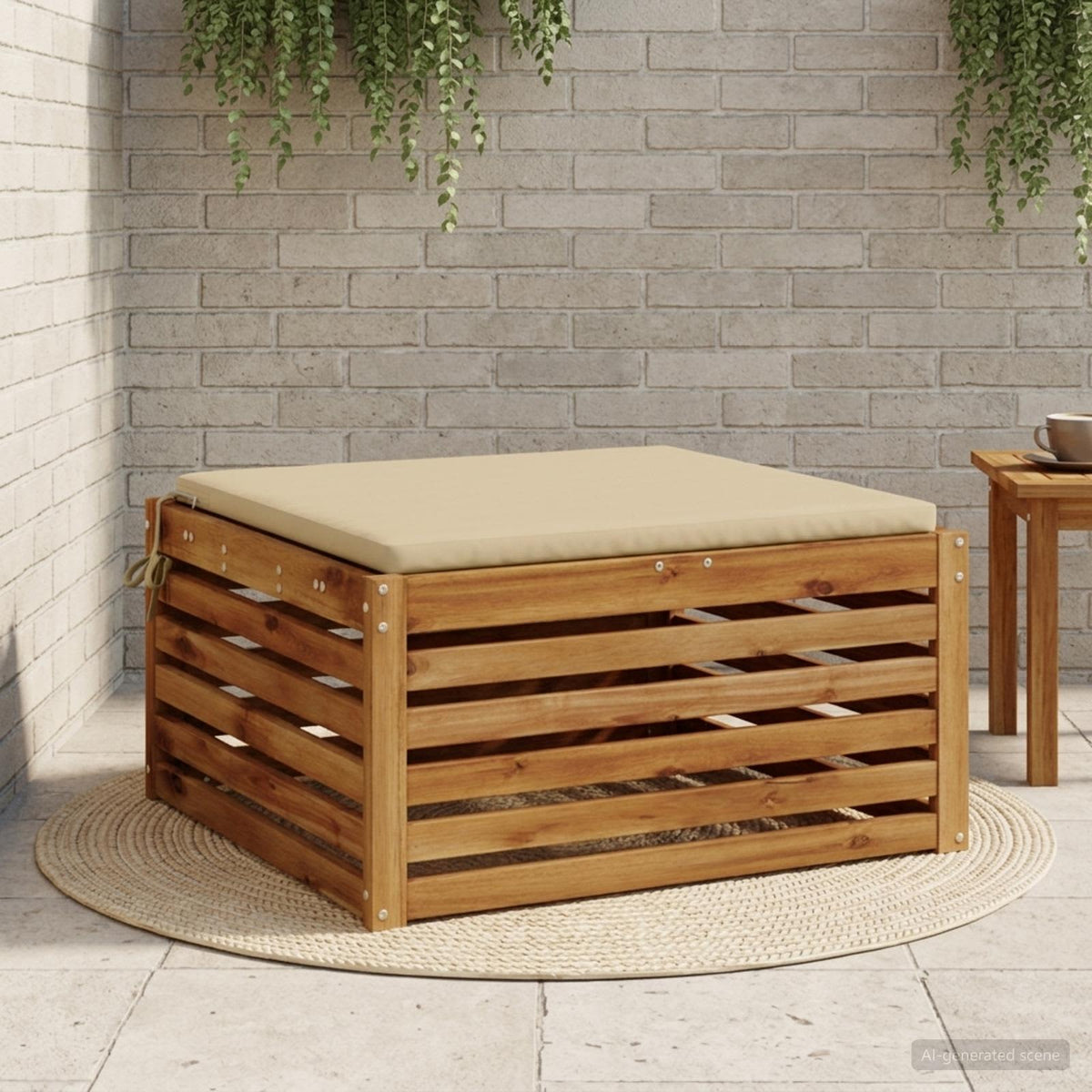 vidaXL 1-Piece Zitkussen SOEST 100% Polyester Beige 80 x 80 x 3 cm