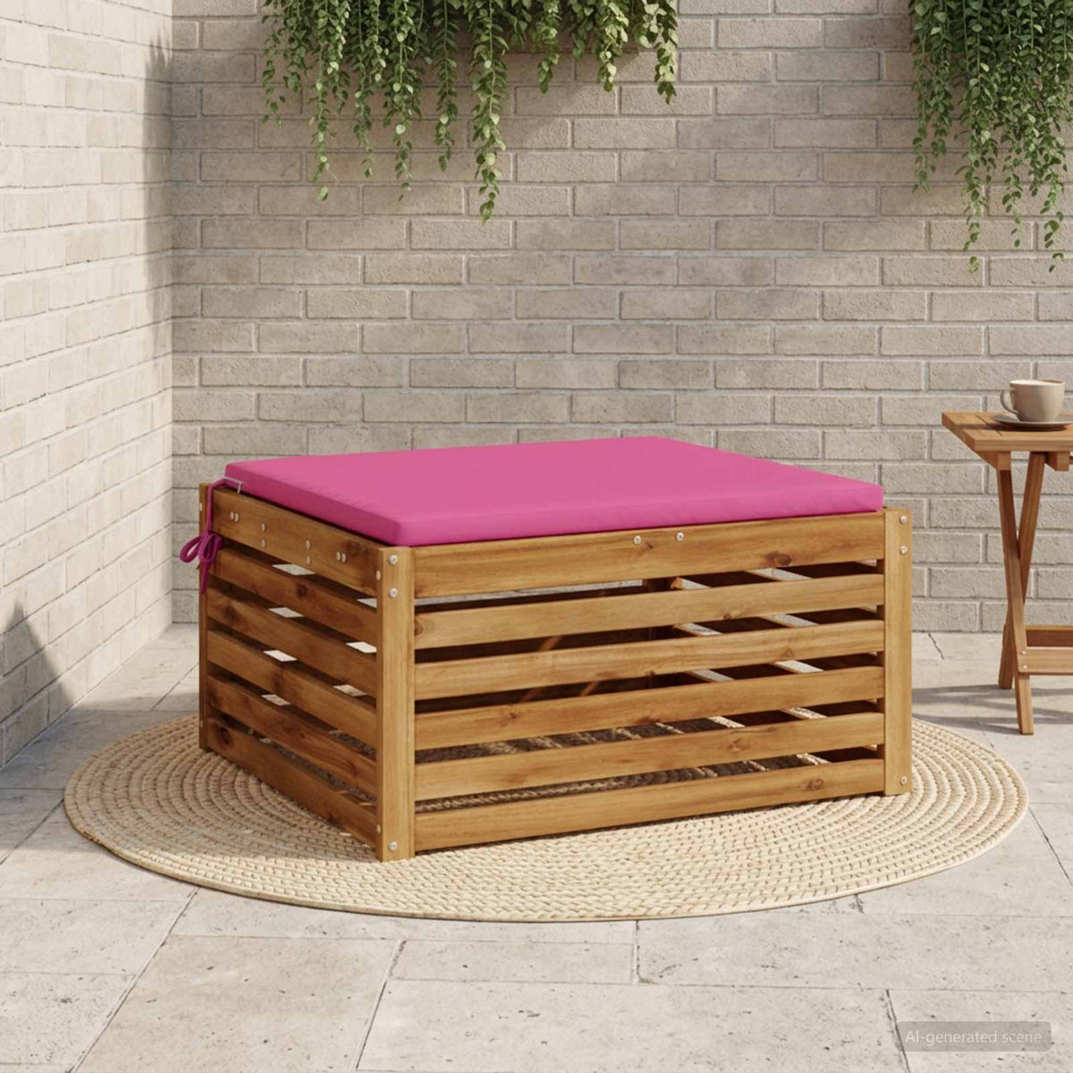 vidaXL 1-Piece Zitkussen SOEST 100% Polyester Roze 80 x 80 x 3 cm
