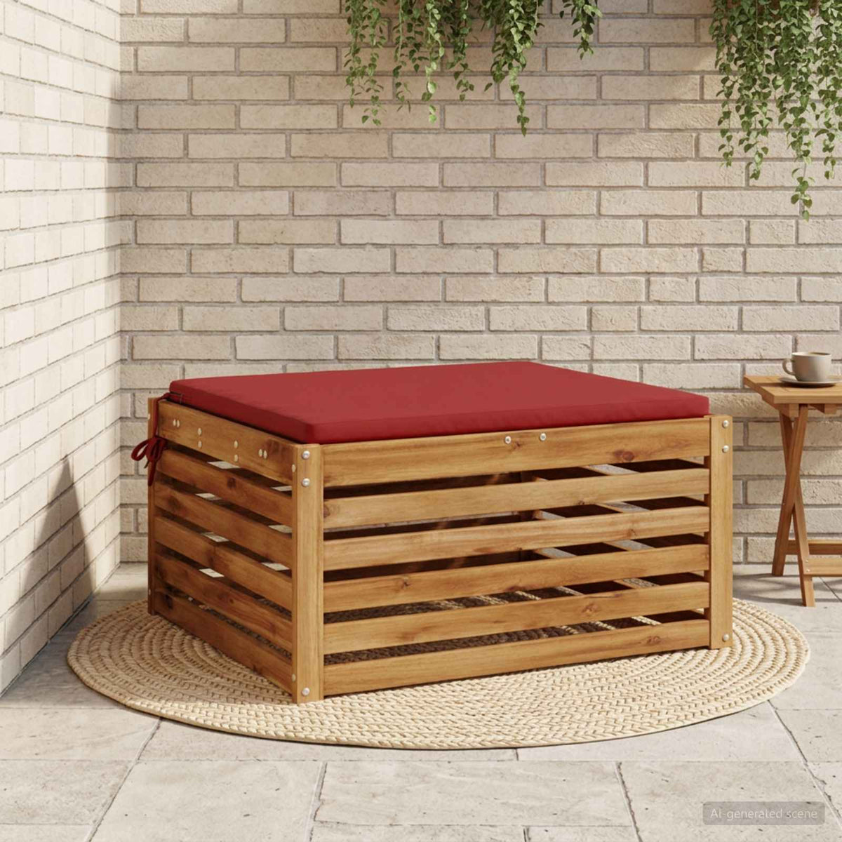 vidaXL 1-Piece Zitkussen SOEST 100% Polyester Wijnrood 60 x 60 x 3 cm
