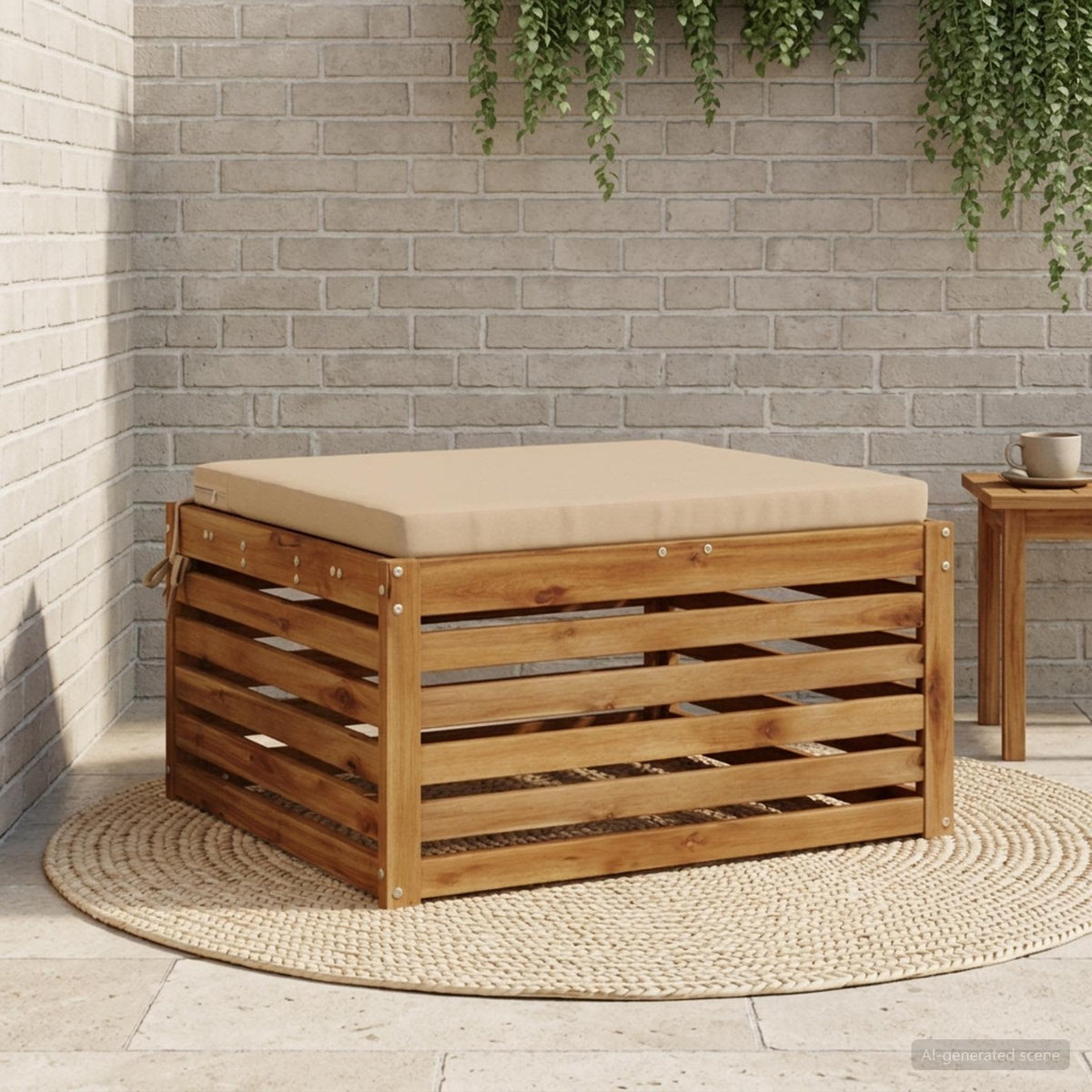vidaXL 1-Piece Zitkussen SOEST 100% Polyester Zand 80 x 80 x 5 cm
