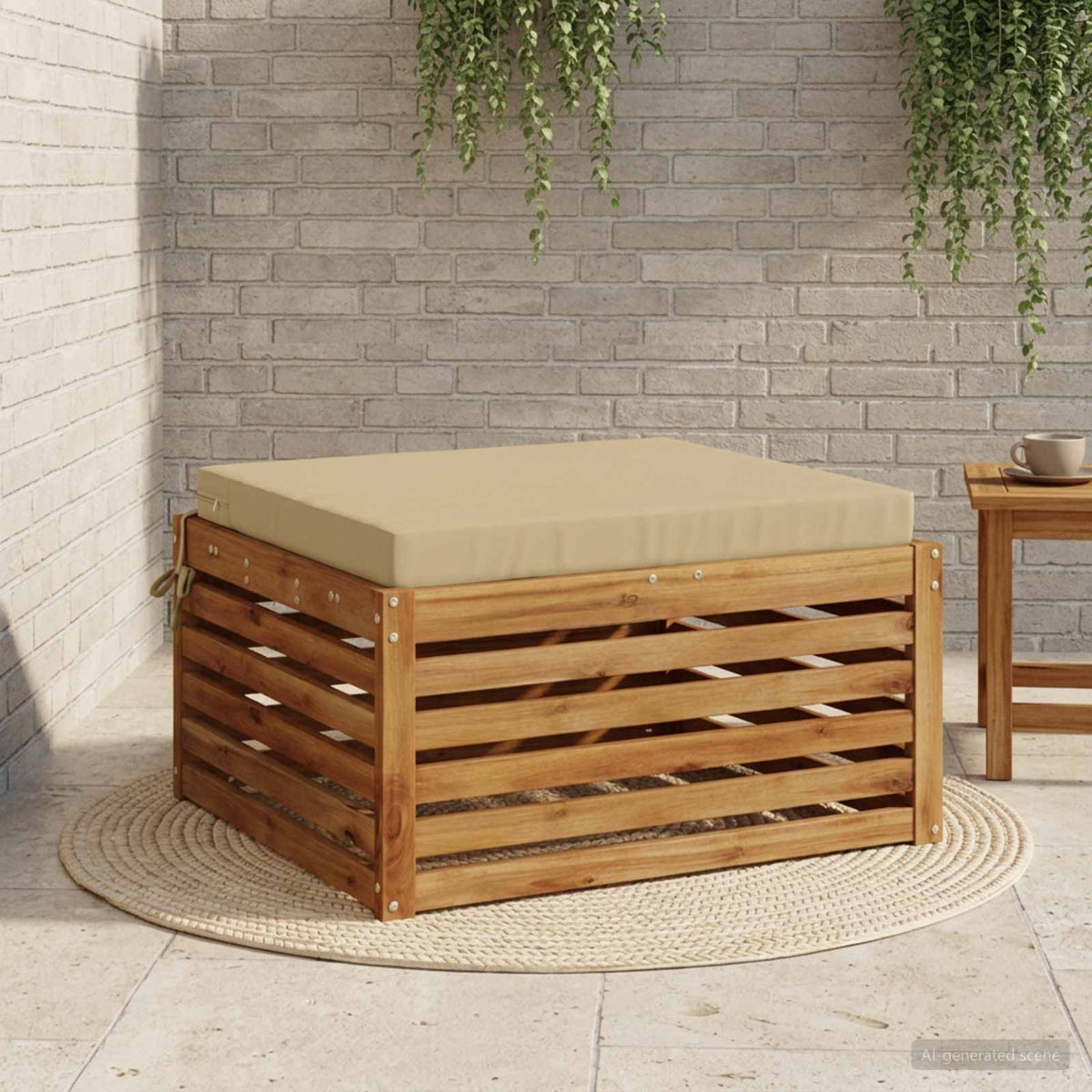 vidaXL 1-Piece Zitkussen SOEST 100% Polyester Beige 70 x 70 x 7 cm