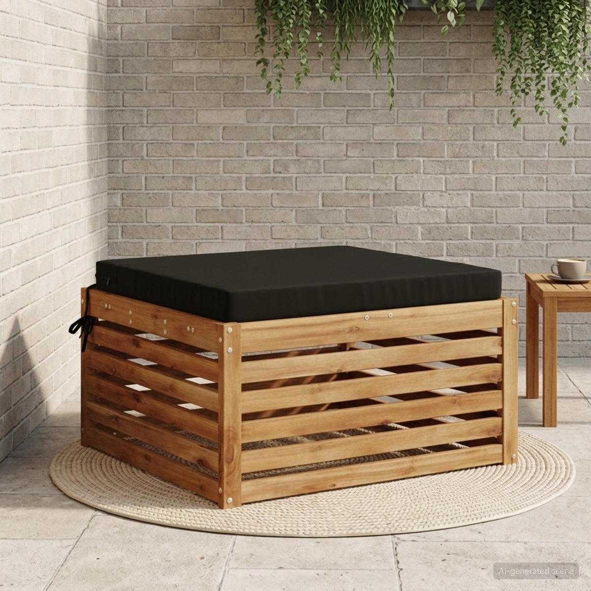 vidaXL 1-Piece Zitkussen SOEST 100% Polyester Zwart 80 x 80 x 7 cm