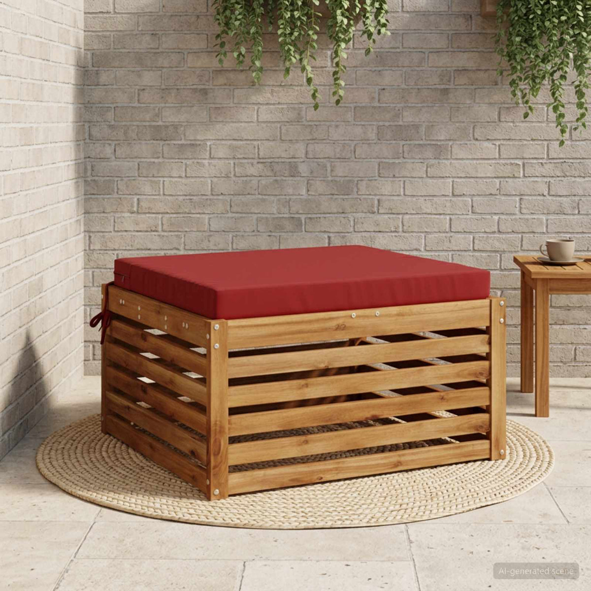 vidaXL 1-Piece Zitkussen SOEST 100% Polyester Wijnrood 80 x 80 x 7 cm