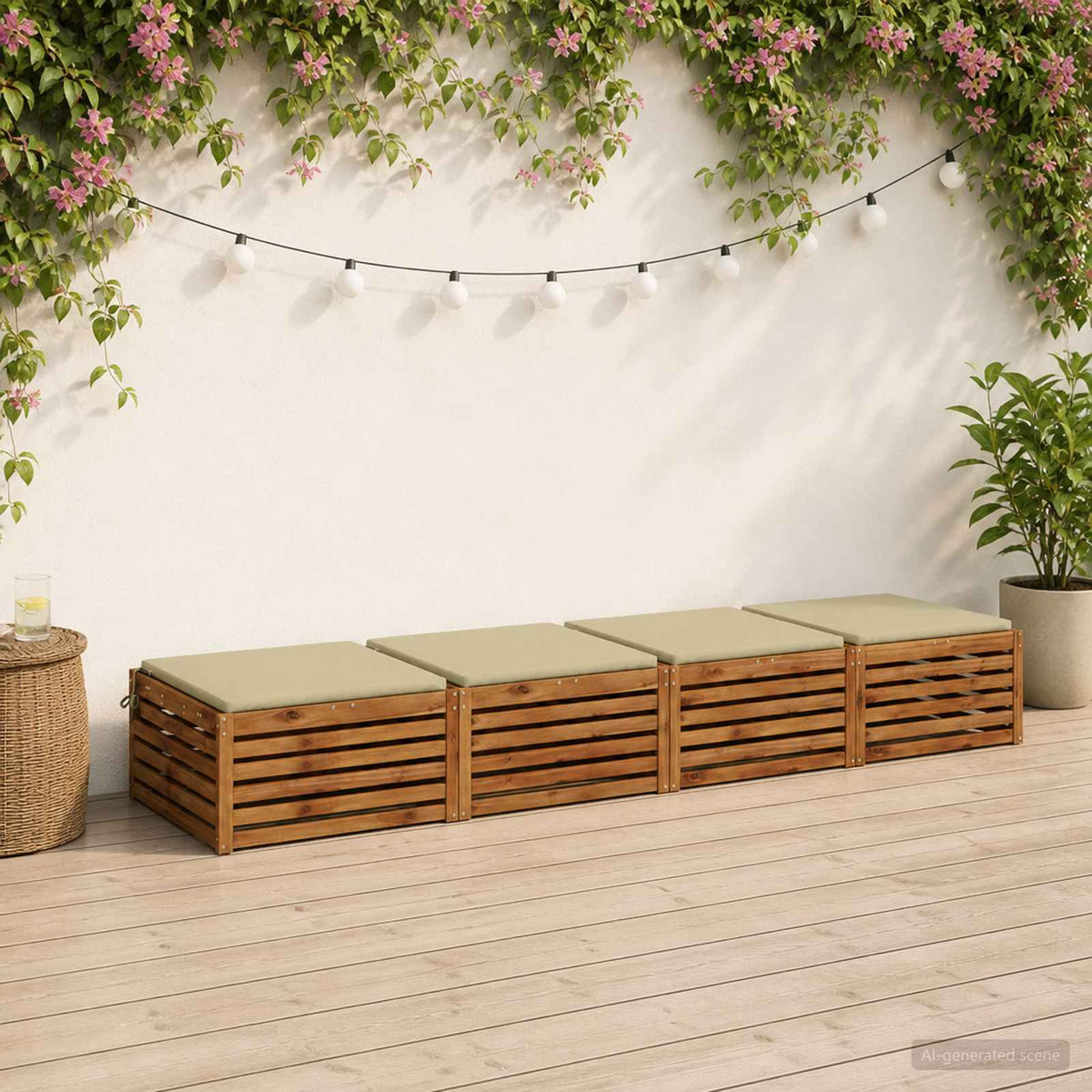 vidaXL 4-Piece Zitkussens SOEST 4 st 100% Polyester Lichtgroen