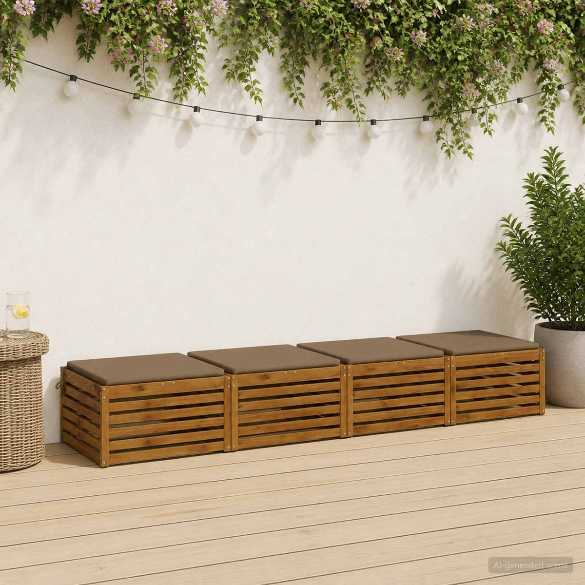 vidaXL 4-Piece Zitkussens SOEST 4 st 100% Polyester Taupe