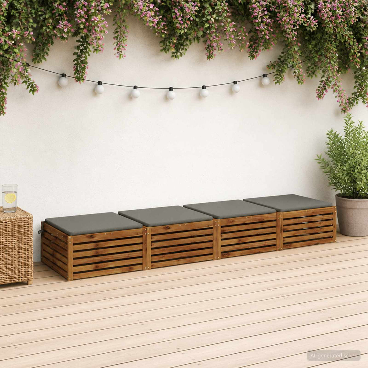 vidaXL 4-Piece Zitkussens SOEST 4 st 100% Polyester Grijs