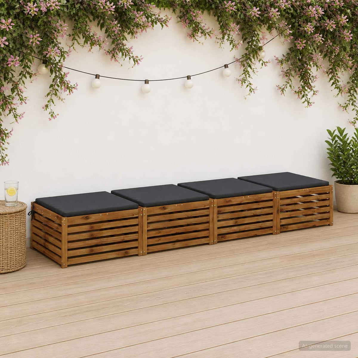 vidaXL 4-Piece Zitkussens SOEST 4 st 100% Polyester Antraciet