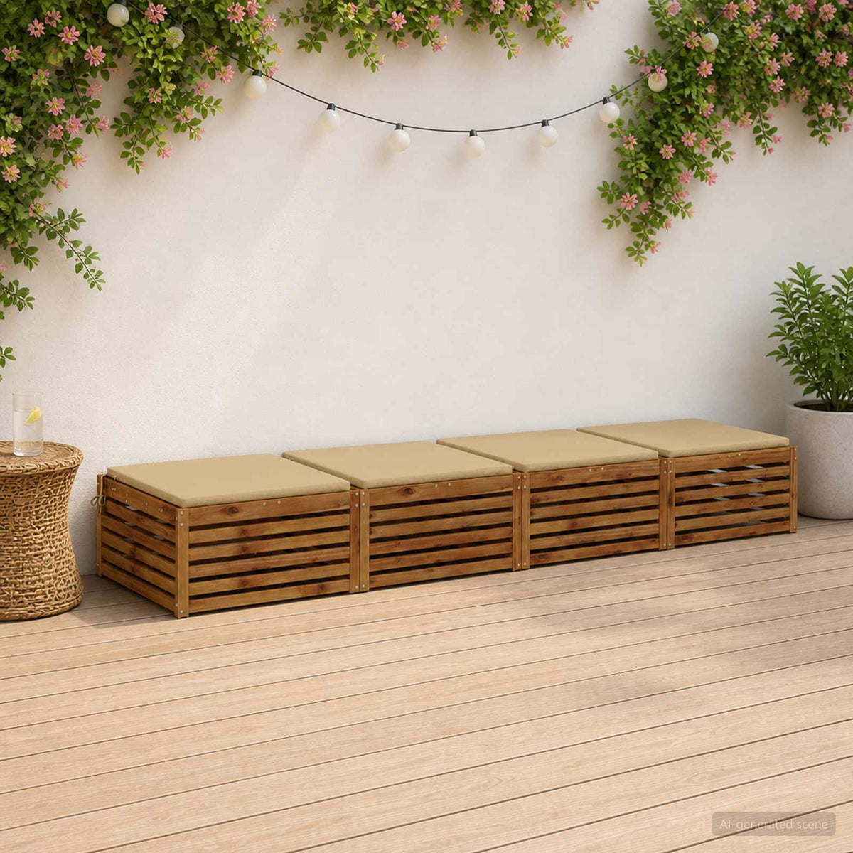 vidaXL 4-Piece Zitkussens SOEST 4 st 100% Polyester Beige