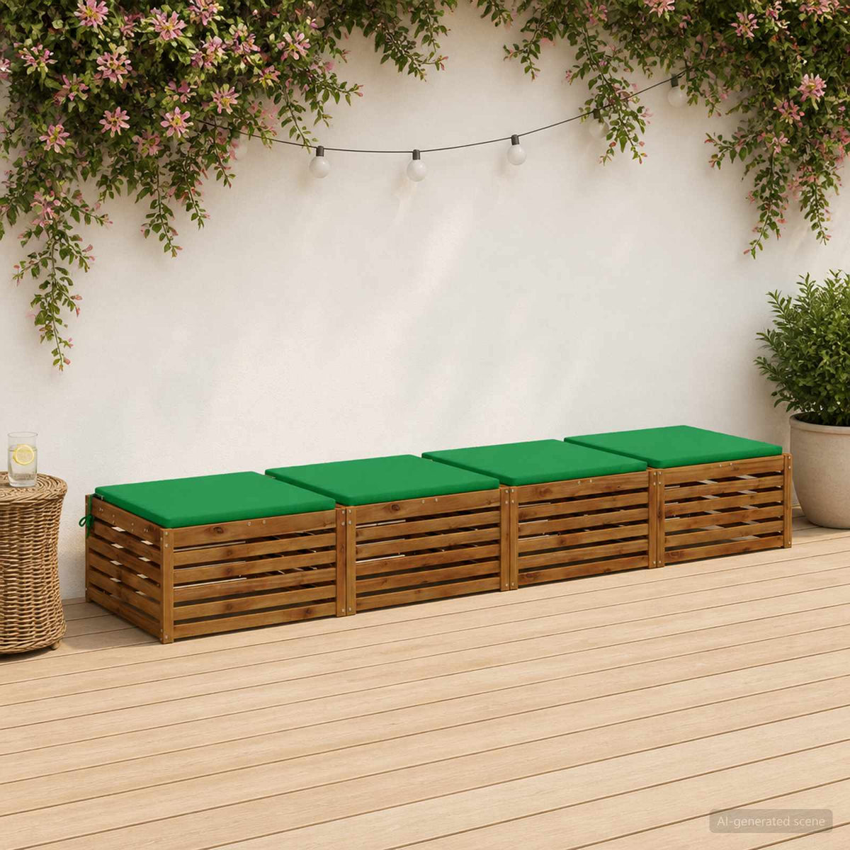 vidaXL 4-Piece Zitkussens SOEST 4 st 100% Polyester Groen