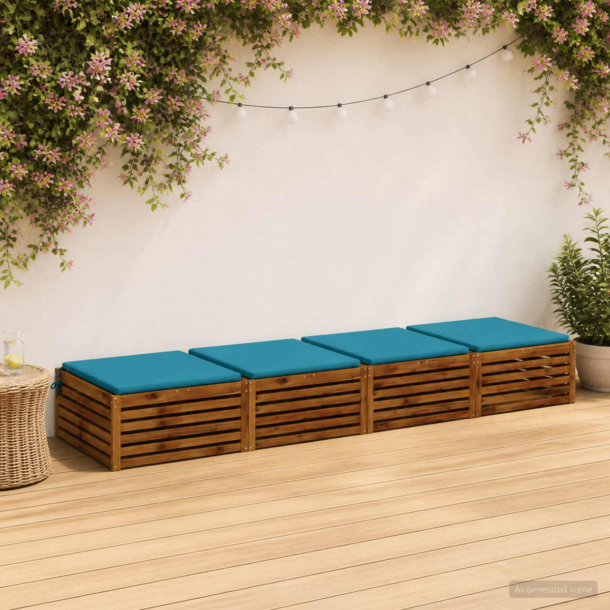vidaXL 4-Piece Zitkussens SOEST 4 st 100% Polyester Lichtblauw