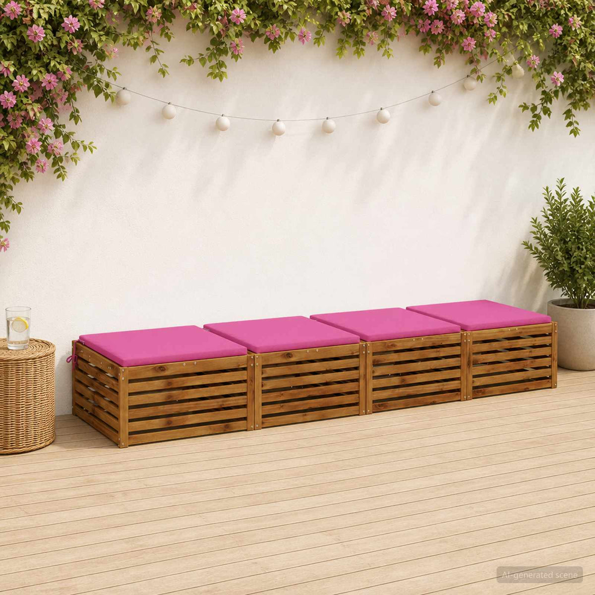 vidaXL 4-Piece Zitkussens SOEST 4 st 100% Polyester Roze