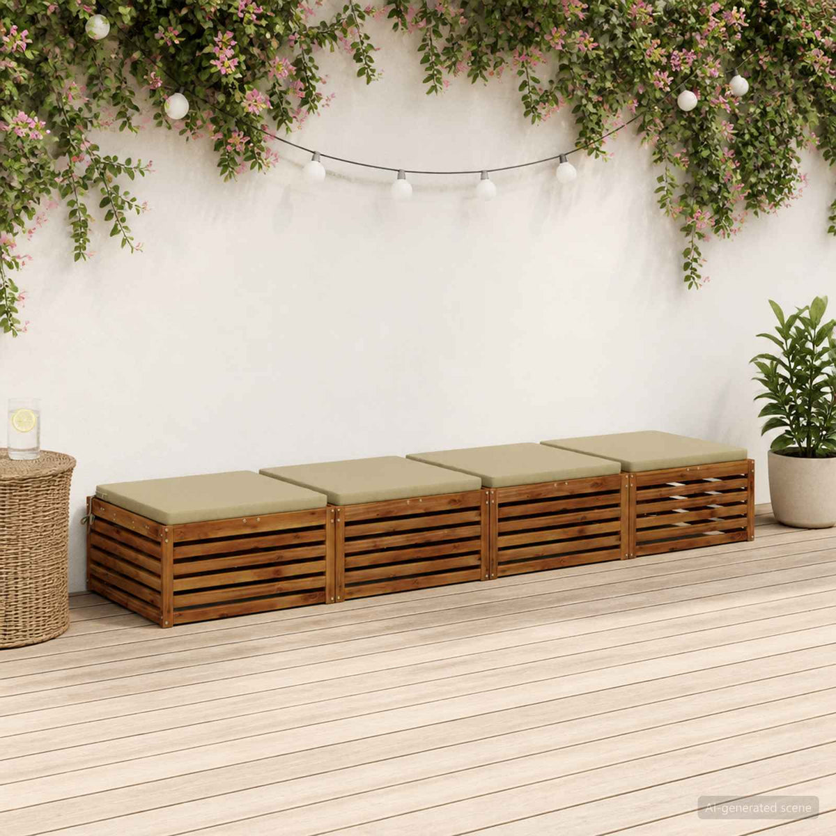 vidaXL 4-Piece Zitkussens SOEST 4 st 100% Polyester Lichtgroen