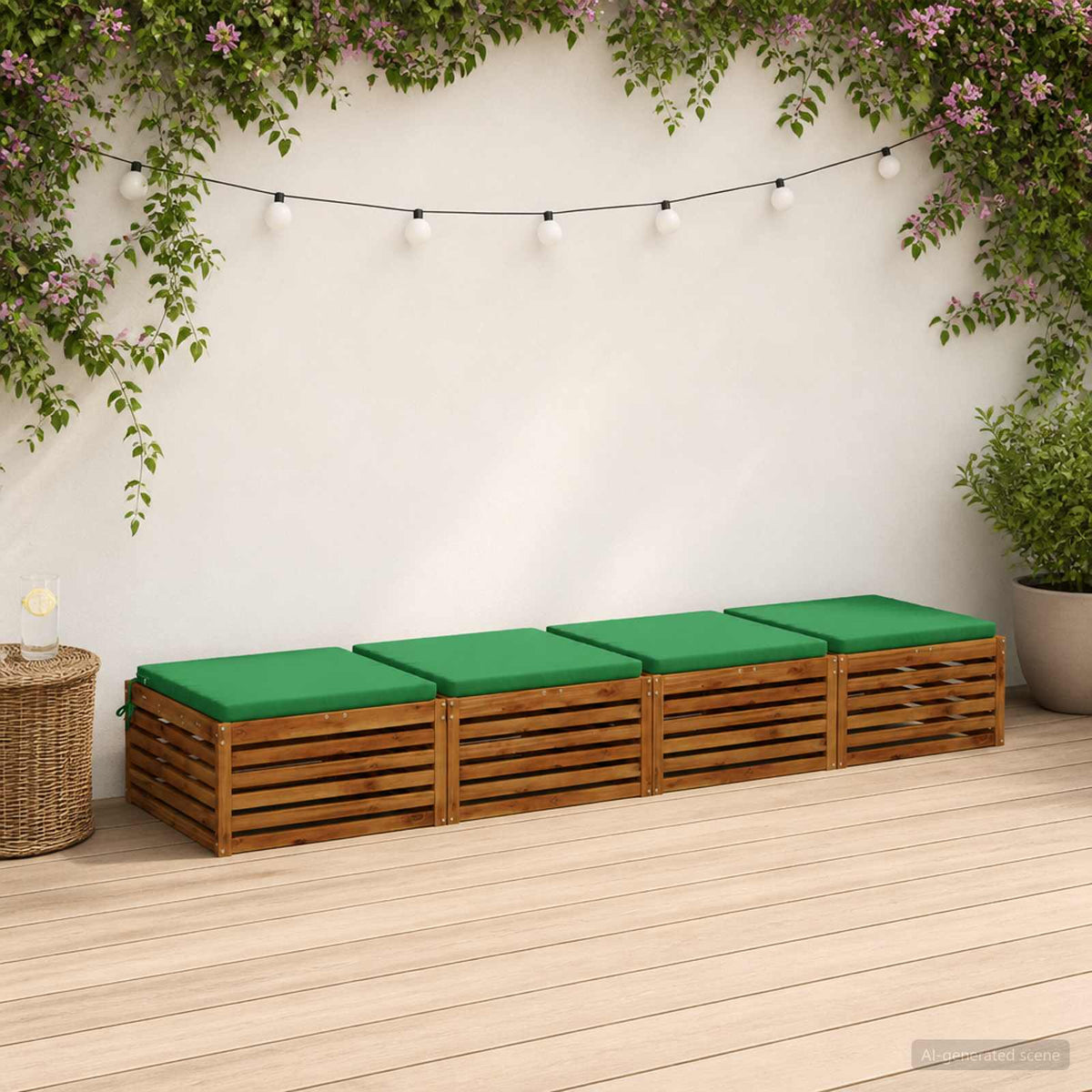 vidaXL 4-Piece Zitkussens SOEST 4 st 100% Polyester Groen