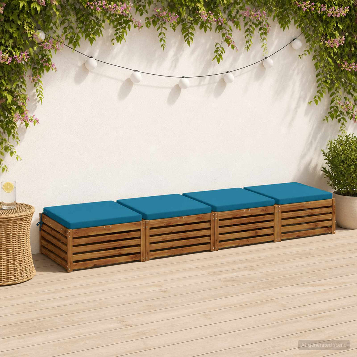 vidaXL 4-Piece Zitkussens SOEST 4 st 100% Polyester Lichtblauw