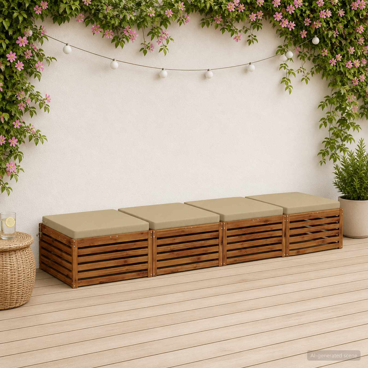 vidaXL 4-Piece Zitkussens SOEST 4 st 100% Polyester Lichtgroen