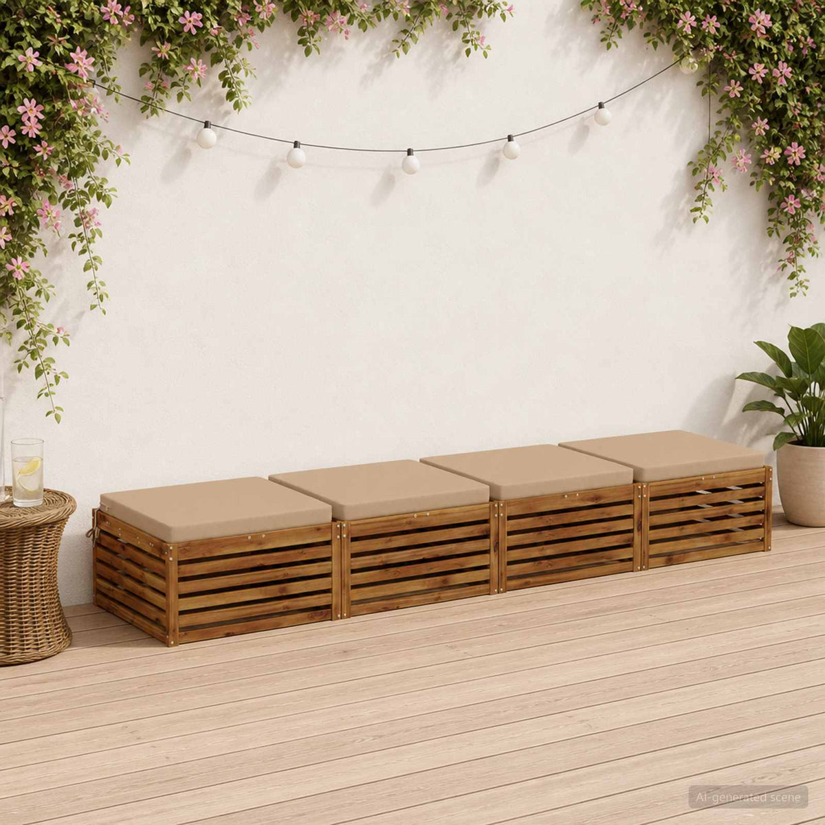 vidaXL 4-Piece Zitkussens SOEST 4 st 100% Polyester Zand