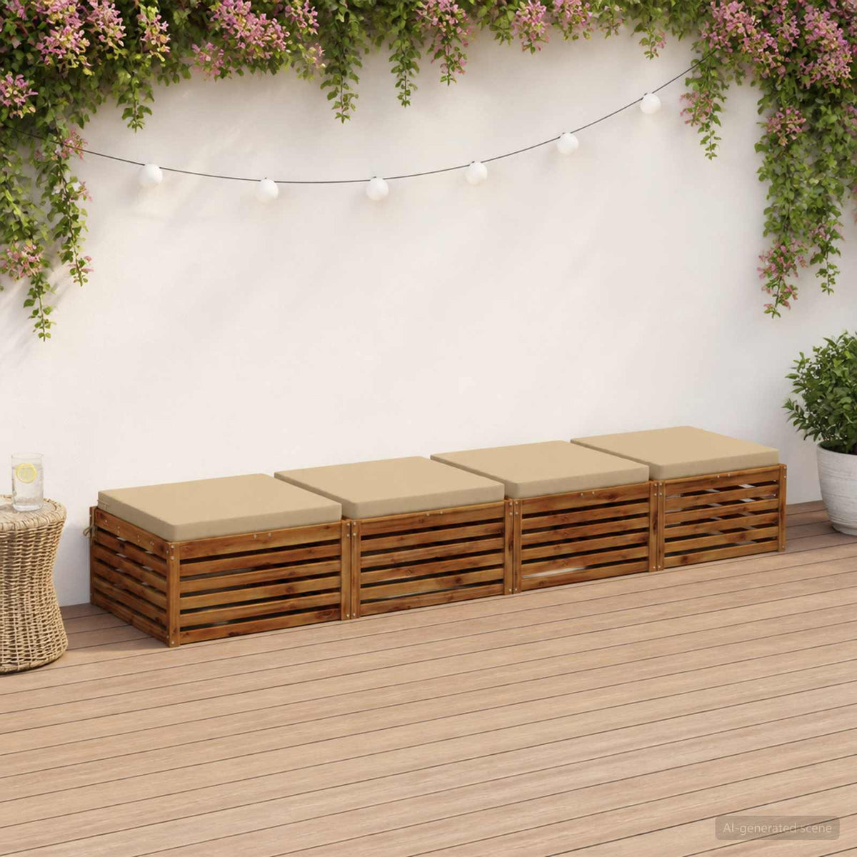 vidaXL 4-Piece Zitkussens SOEST 4 st 100% Polyester Beige