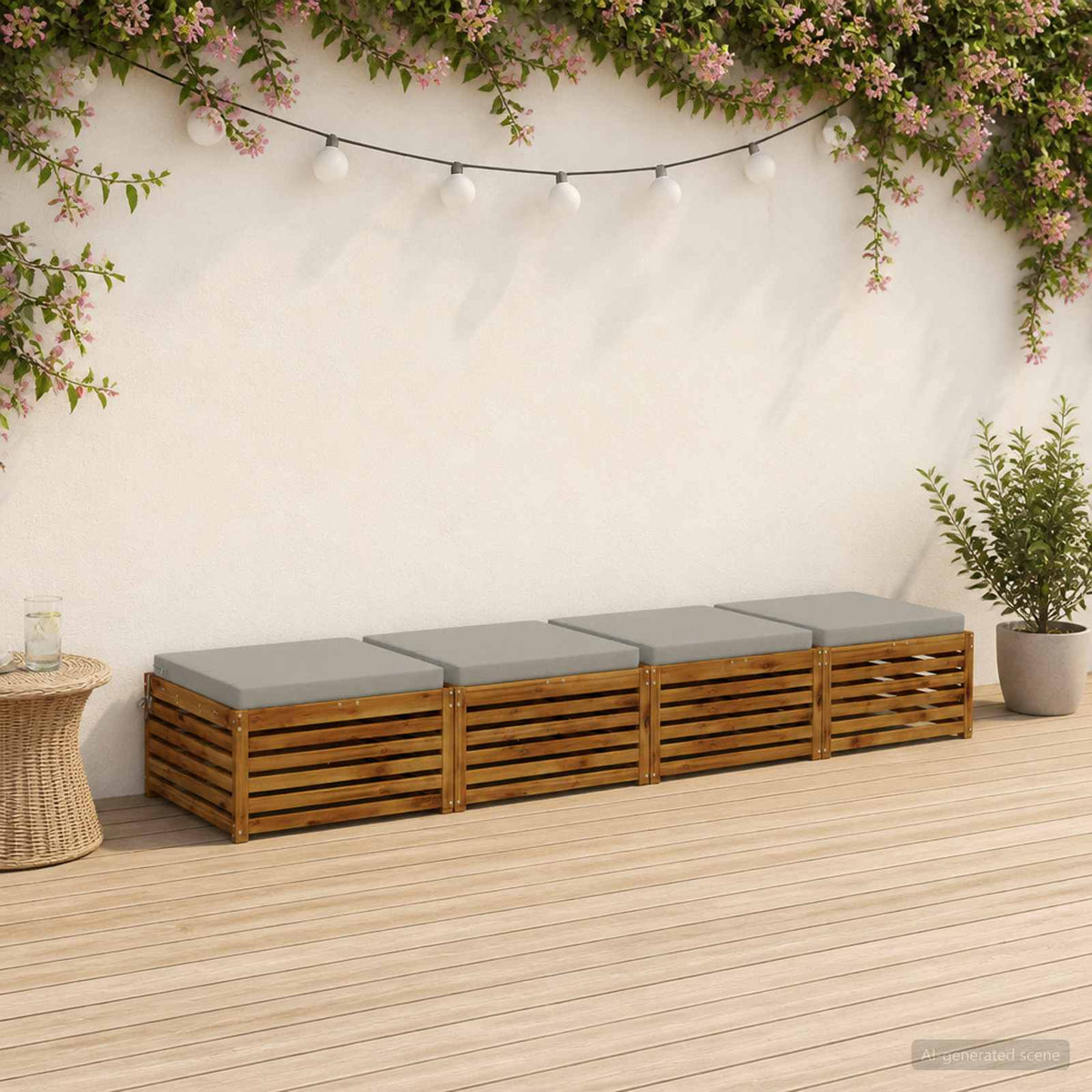 vidaXL 4-Piece Zitkussens SOEST 4 st 100% Polyester Grijs