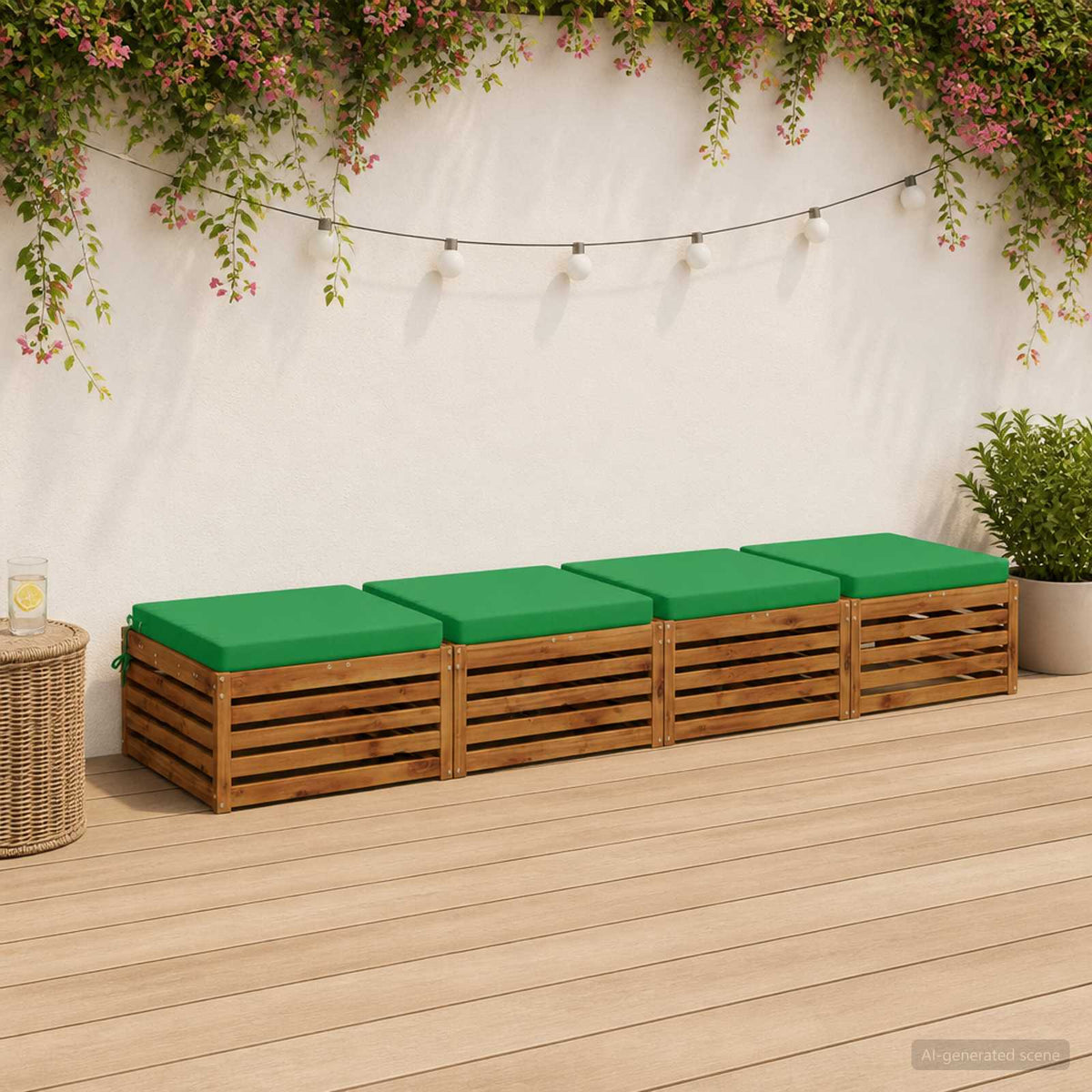vidaXL 4-Piece Zitkussens SOEST 4 st 100% Polyester Groen