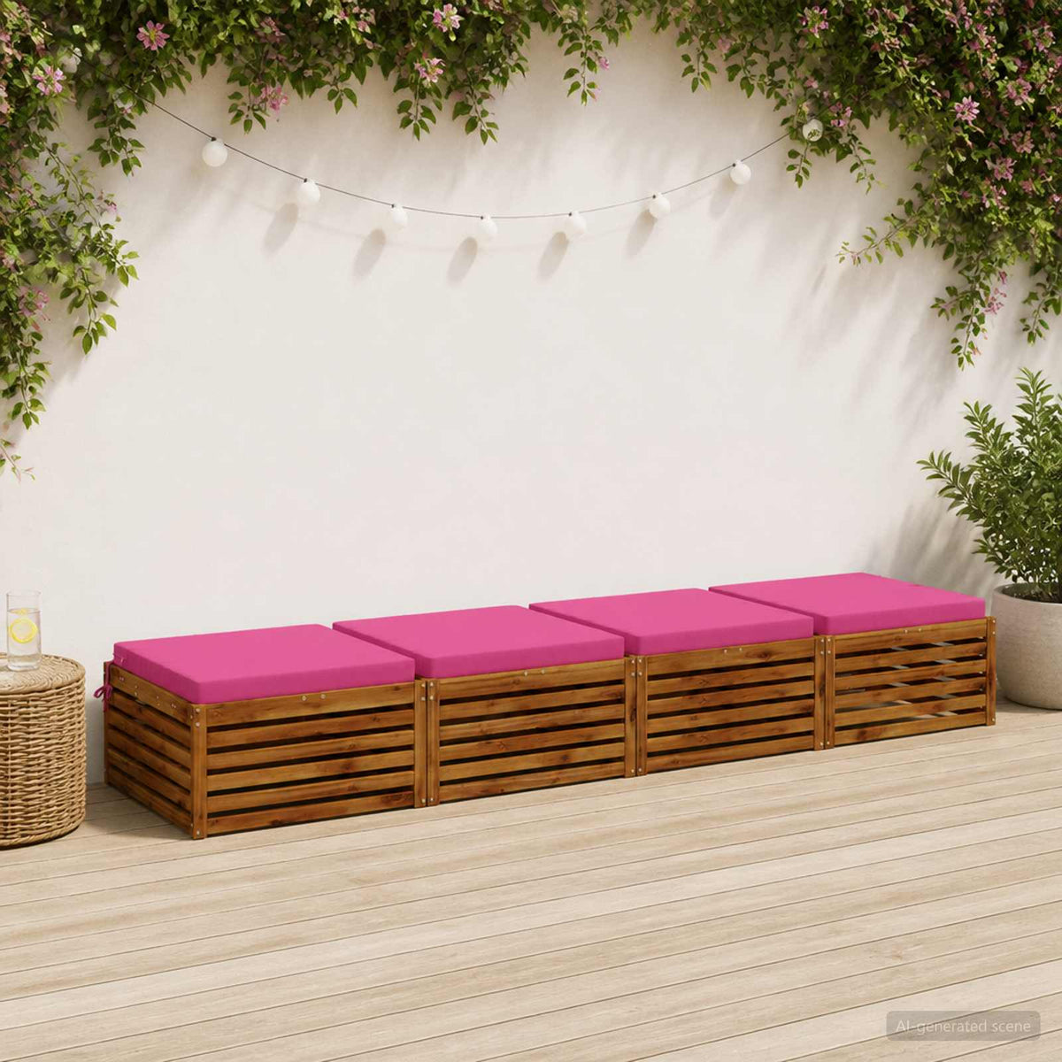 vidaXL 4-Piece Zitkussens SOEST 4 st 100% Polyester Roze